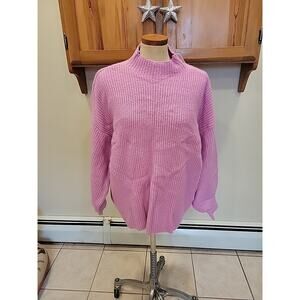 AQUA CURVE Womens Pink Knit Long sleeve Crew Neck Sweater 3X
